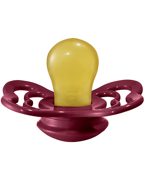 BIBS Ciuccio Supreme - Tettarella Simmetrica in Gomma Naturale - Corallo e Ruby - Senza PBA, PVC e Flatati Ciucci