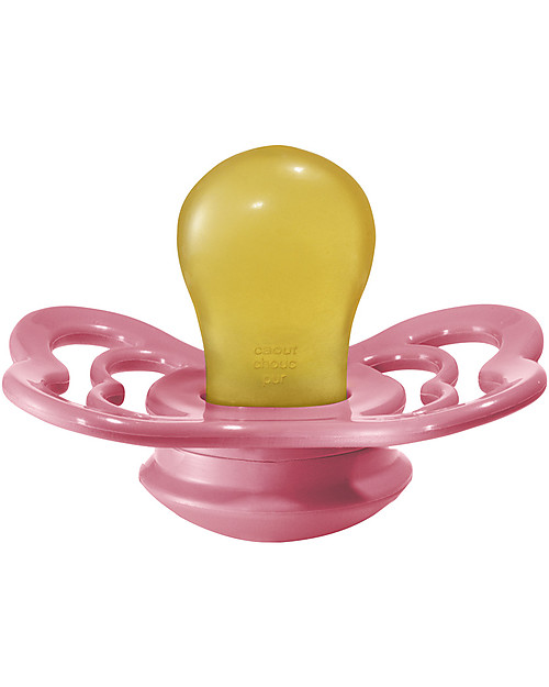 BIBS Ciuccio Supreme - Tettarella Simmetrica in Gomma Naturale - Corallo e Ruby - Senza PBA, PVC e Flatati Ciucci