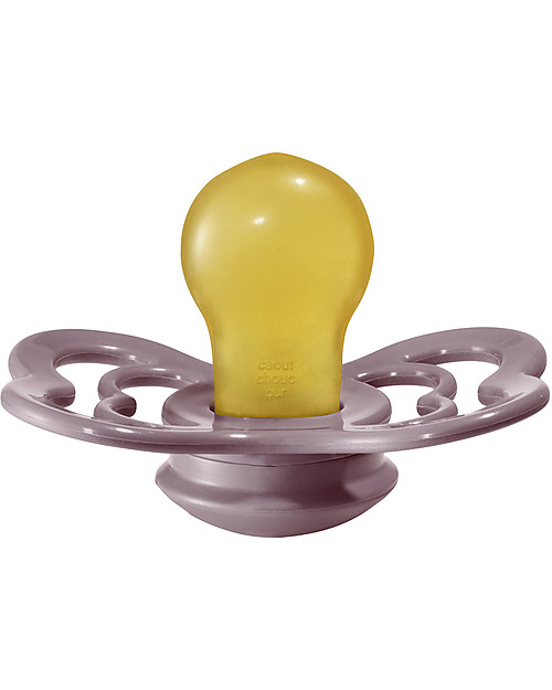 BIBS Ciuccio Supreme - Tettarella Simmetrica in Gomma Naturale - Lilla Chiaro e Heather  - Senza PBA, PVC e Flatati Ciucci