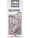 BIBS Ciuccio Supreme - Tettarella Simmetrica in Gomma Naturale - Lilla Chiaro e Heather  - Senza PBA, PVC e Flatati Ciucci