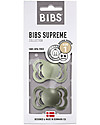 BIBS Ciuccio Supreme - Tettarella Simmetrica in Gomma Naturale - Verde Salvia e Hunter Green - Senza PBA, PVC e Flatati Ciucci