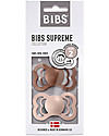 BIBS Ciuccio Supreme - Tettarella Simmetrica in Gomma Naturale - Woodchuck e Rosa Cipria - Senza PBA, PVC e Flatati Ciucci