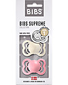 BIBS Ciuccio Supreme - Tettarella Simmetrica in Silicone - Avorio e Baby Pink  - Senza PBA, PVC e Flatati Ciucci