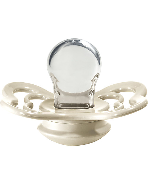 BIBS Ciuccio Supreme - Tettarella Simmetrica in Silicone - Avorio e Rosa Cipria - Senza PBA, PVC e Flatati Ciucci