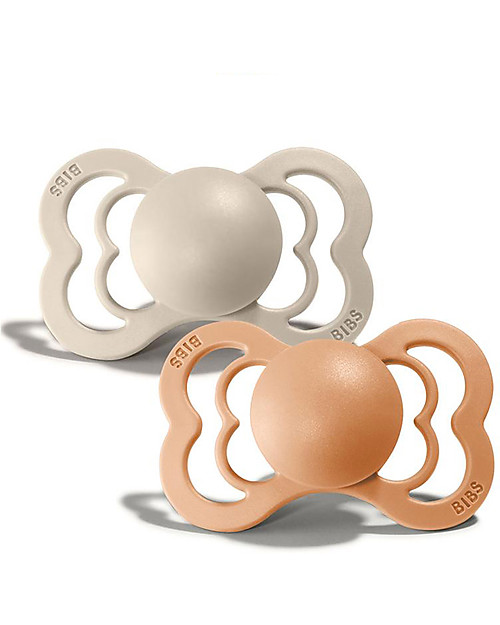 BIBS Ciuccio Supreme - Tettarella Simmetrica in Silicone - Vaniglia e Pesca - Senza PBA, PVC e Flatati Ciucci