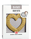 BIBS Massaggiagengive Baby Bitie - Cuore Giallo Mostarda- Made in Denmark – Senza BPA, PVC e Ftalati Massaggiagengive