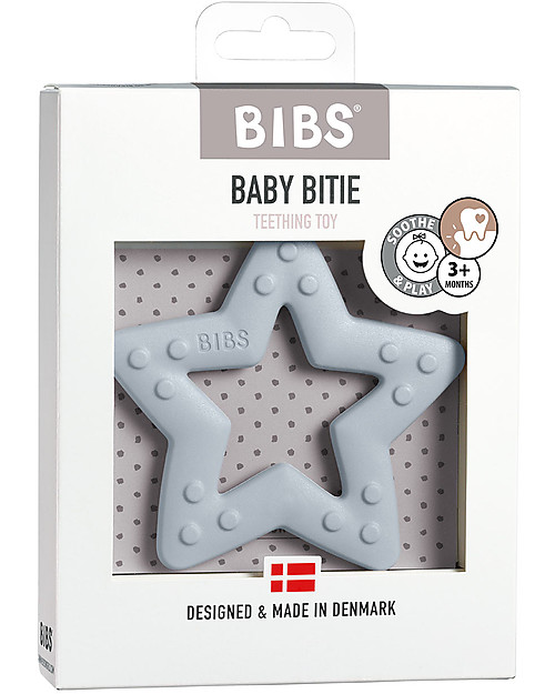 BIBS Massaggiagengive Baby Bitie - Stella Baby Blu- Made in Denmark – Senza BPA, PVC e Ftalati Massaggiagengive