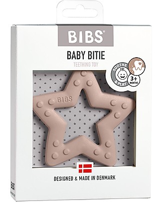 Bibs Massaggiagengive Baby Bitie - Stella Rosa Cipria- Made in Denmark – Senza BPA, PVC e Ftalati Massaggiagengive