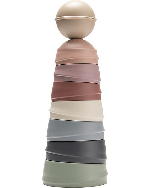 BIBS OUTLET - Torre Impilabile - Pastel Rainbow - 100% Materiale Alimentare - Pezzo di Showroom Giochi per Inventare Storie