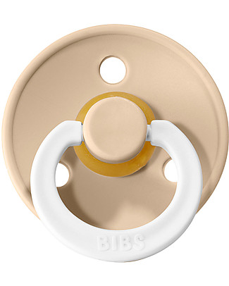 BIBS Pacco Risparmio di 6 Notte Ciucci - Vaniglia - Tettarella in Gomma Naturale - Made in Denmark - con Mascherina Rotonda e Tettarella - Senza BPA, PVC e Ftalati Ciucci