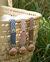 BIBS Reggiciuccio Universale Paci Clip - Blu e Azzurro - 100% Cotone Biologico GOTS! Catenelle Portaciuccio