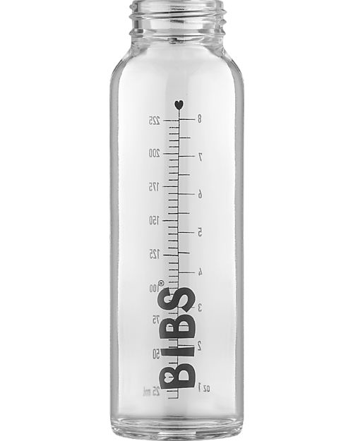 BIBS Set Completo Biberon in Vetro -Verde Salvia - 225ml Riciclabile e Lavabile in Lavastoviglie! - Nuovo Design Biberon_