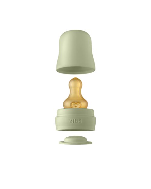 BIBS Set Completo Biberon in Vetro -Verde Salvia - 225ml Riciclabile e Lavabile in Lavastoviglie! - Nuovo Design Biberon_