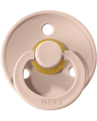 Bibs Set di 2 Ciucci Bibs Colour - Cipria - Tettarella in Gomma Naturale - Made in Denmark - con Mascherina Rotonda e Leggera - Senza BPA, PVC e Ftalati Ciucci