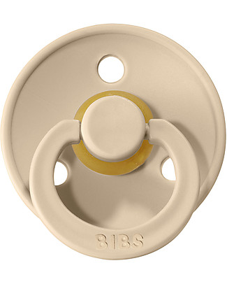 Bibs Set di 2 Ciucci Bibs Colour -Vaniglia - Tettarella in Gomma Naturale - Made in Denmark - con Mascherina Rotonda e Leggera - Senza BPA, PVC e Ftalati Ciucci