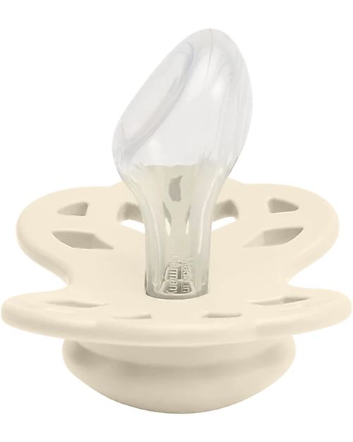 BIBS Set di 2 Ciucci Infinity - Tettarella Anatomica in Silicone - Avorio/Salvia - Senza PBA e PVC! Ciucci