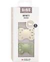 BIBS Set di 2 Ciucci Infinity - Tettarella Anatomica in Silicone - Avorio/Salvia - Senza PBA e PVC! Ciucci