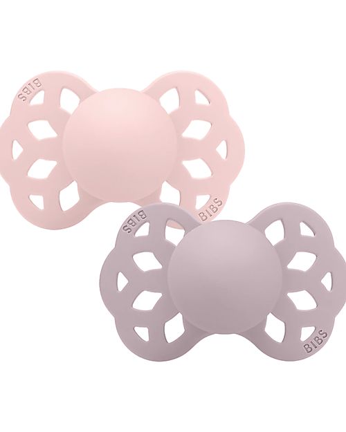 BIBS Set di 2 Ciucci Infinity - Tettarella Anatomica in Silicone - Blossom/Dusky Lilac - Senza PBA e PVC! Ciucci