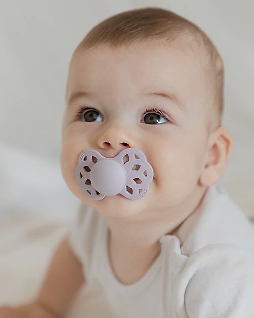 BIBS Set di 2 Ciucci Infinity - Tettarella Anatomica in Silicone - Fossil Grey/Mauve - Senza PBA e PVC! Ciucci