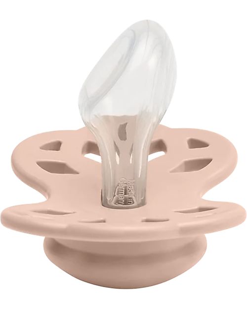 BIBS Set di 2 Ciucci Infinity - Tettarella Anatomica in Silicone - Rosa Cipria/Woodchuck - Senza PBA e PVC! Ciucci