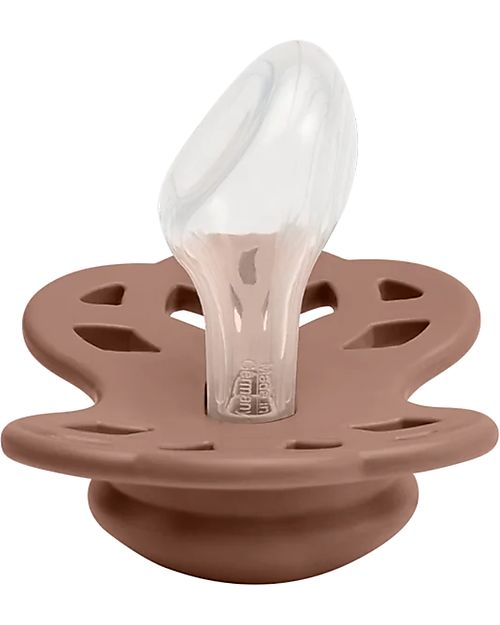 BIBS Set di 2 Ciucci Infinity - Tettarella Anatomica in Silicone - Rosa Cipria/Woodchuck - Senza PBA e PVC! Ciucci