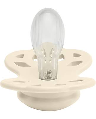 BIBS Set di 2 Ciucci Infinity - Tettarella Simmetrica in Silicone - Avorio/Rosa Cipria - Senza PBA e PVC! Ciucci