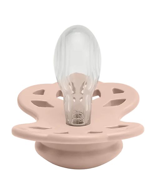 BIBS Set di 2 Ciucci Infinity - Tettarella Simmetrica in Silicone - Rosa Cipria/Woodchuck - Senza PBA e PVC! Ciucci