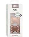 BIBS Set di 2 Ciucci Infinity - Tettarella Simmetrica in Silicone - Rosa Cipria/Woodchuck - Senza PBA e PVC! Ciucci