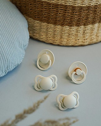 Bibs Set di 4 Ciucci Collezione Try-It - Avorio - Privo di BPA PVC e Ftalati - Made in Denmark Ciucci