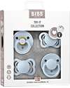 BIBS Set di 4 Ciucci Collezione Try-It - Celeste - Privo di BPA PVC e Ftalati Ciucci