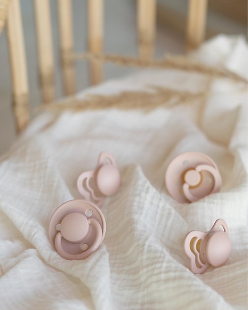 BIBS Set di 4 Ciucci Collezione Try-It - Rosa Cipria - Privo di BPA PVC e Ftalati Ciucci