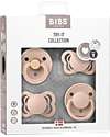 BIBS Set di 4 Ciucci Collezione Try-It - Rosa Cipria - Privo di BPA PVC e Ftalati Ciucci