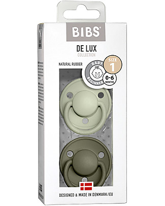 Bibs Set of 2 De Lux - Sage & Hunter Green - Natural Latex - BPA & PVC free - Made in Denmark Dummies & Soothers