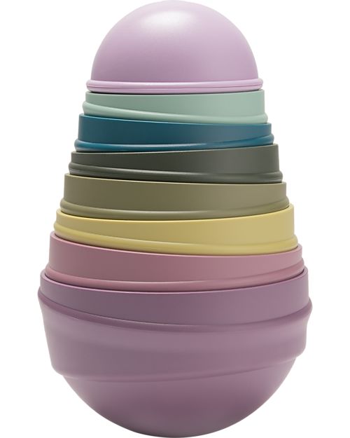 BIBS Torre Impilabile - Bright Rainbow -100% Materiale Alimentare Giochi per Inventare Storie