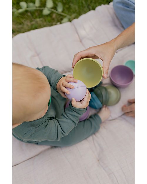 BIBS Torre Impilabile - Bright Rainbow -100% Materiale Alimentare Giochi per Inventare Storie