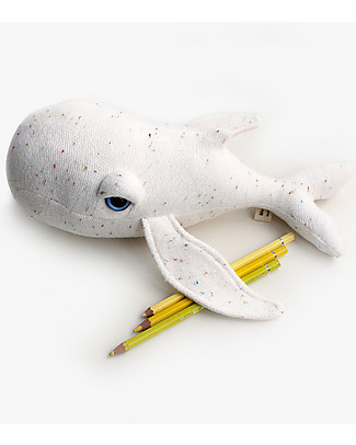 BigStuffed Pupazzo Balena Mini - Albino - 12 cm - Made in France Peluche