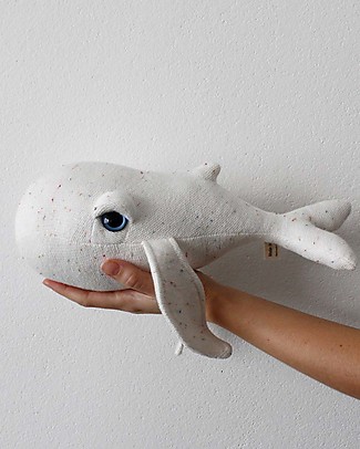 BigStuffed Pupazzo Balena Mini - Albino - 12 cm - Made in France Peluche