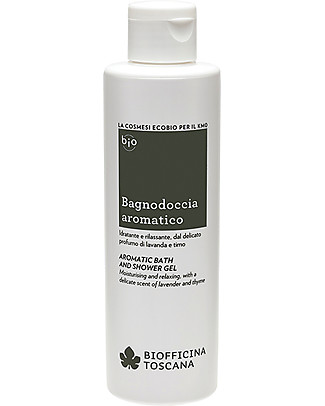 Biofficina Toscana Bagnodoccia Aromatico, 200 ml - Idratante e rilassante, aroma di lavanda e timo Bagno Doccia Shampoo