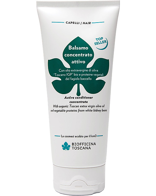 Biofficina Toscana Balsamo Concentrato Attivo, 200 ml - Trattamento intensivo per capelli fortemente danneggiati Bagno Doccia Shampoo