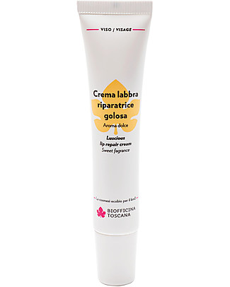 Biofficina Toscana Crema Labbra Riparatrice Golosa, 15 ml - Aroma Dolce Goloso Creme e Olii