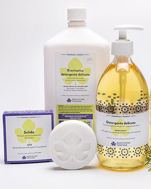 Biofficina Toscana Detergente Delicato in Vetro - 500 ml - Per Corpo e Igiene intima Creme e Olii