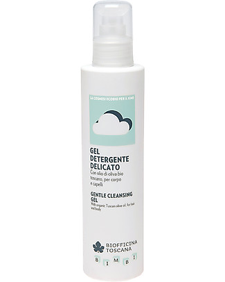 Biofficina Toscana Gel Detergente Delicato Bimbi Corpo e Capelli, 200 ml - Con olio di oliva bio Bagno Doccia Shampoo