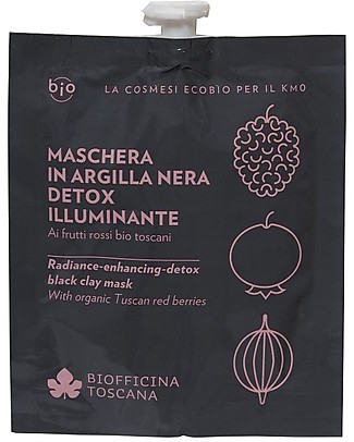 Biofficina Toscana Maschera in Argilla Nera Detox-Illuminante, 30 g - ai Frutti Rossi bio Toscani Creme Viso