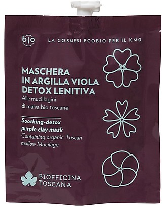 Biofficina Toscana Maschera in Argilla Viola Detox-Lenitiva, 30 g - alle Mucillagini di Malva bio Toscana Creme Viso