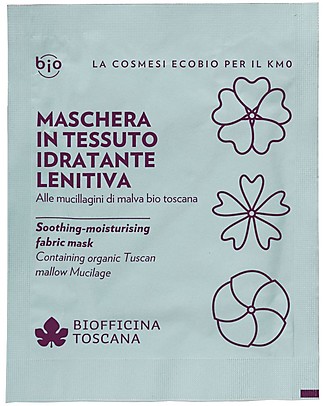 Biofficina Toscana Maschera in Tessuto Idratante-Lenitiva, 15 ml - alle Mucilagini di Malva bio Toscana Viso