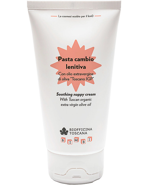 Biofficina Toscana Pasta Cambio Lenitiva, 50 ml - Con ossido di zinco e vegetali bio Crema Cambio Pannolino