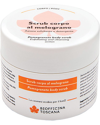 Biofficina Toscana Scrub Corpo al Melograno, 200 g - Azione Esfoliante e Detergente Creme e Olii