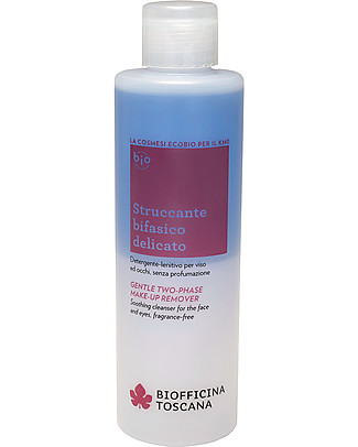 Biofficina Toscana Struccante Bifasico Delicato, 200 ml - Detergente Lenitivo per Viso ed Occhi Creme e Olii