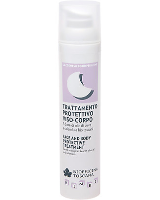 Biofficina Toscana Trattamento Protettivo Viso-Corpo Bimbi, 100 ml - A base di olio di olive e calendula bio Viso
