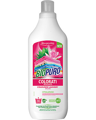 Biopuro Detergente Colorati - 1000 ml - Aloe e Fiori di Loto Detergenza Casa